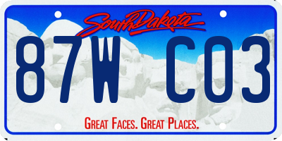 SD license plate 87WC03