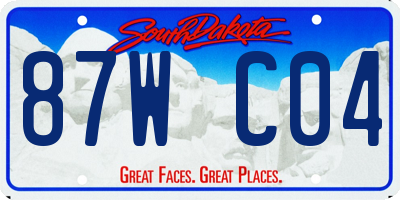 SD license plate 87WC04
