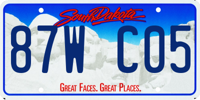 SD license plate 87WC05