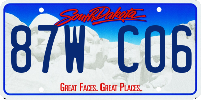 SD license plate 87WC06