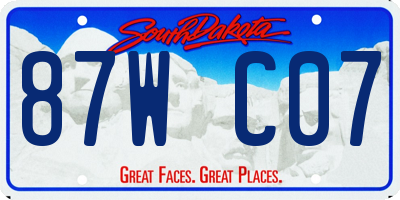 SD license plate 87WC07