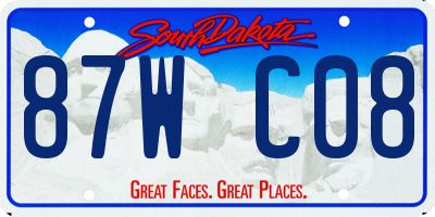 SD license plate 87WC08