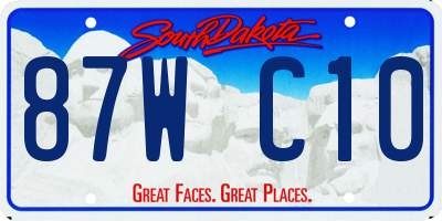 SD license plate 87WC10