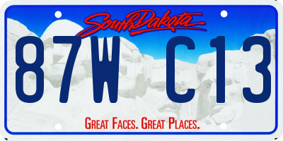 SD license plate 87WC13