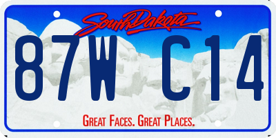 SD license plate 87WC14