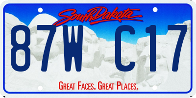 SD license plate 87WC17