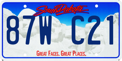 SD license plate 87WC21
