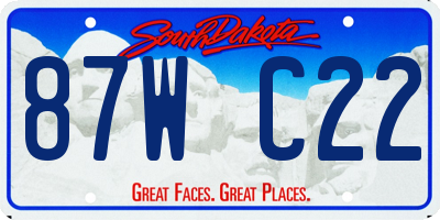 SD license plate 87WC22