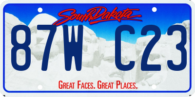 SD license plate 87WC23