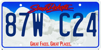 SD license plate 87WC24
