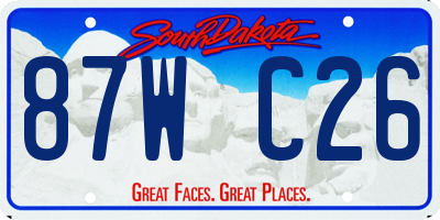 SD license plate 87WC26