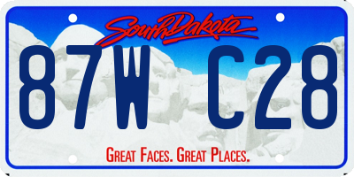 SD license plate 87WC28