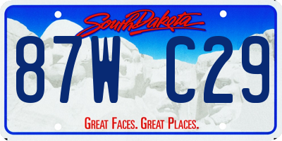 SD license plate 87WC29