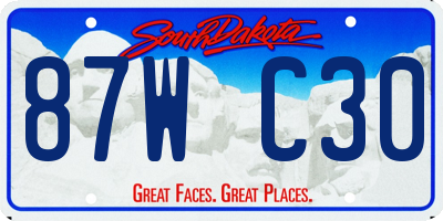 SD license plate 87WC30