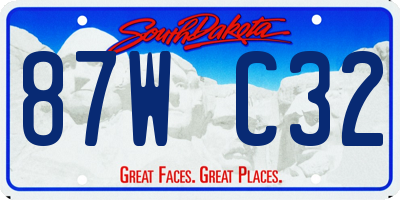 SD license plate 87WC32