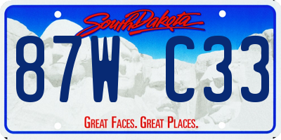 SD license plate 87WC33