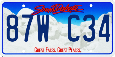 SD license plate 87WC34
