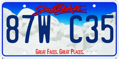 SD license plate 87WC35