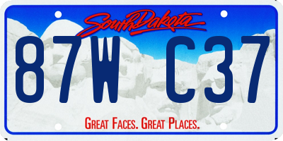 SD license plate 87WC37