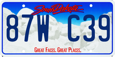 SD license plate 87WC39