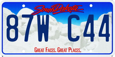 SD license plate 87WC44