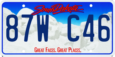 SD license plate 87WC46