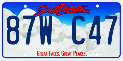 SD license plate 87WC47