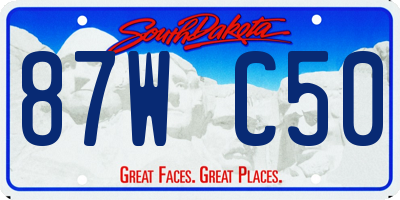 SD license plate 87WC50