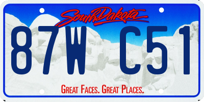 SD license plate 87WC51