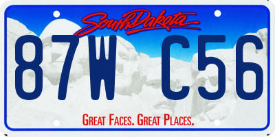 SD license plate 87WC56