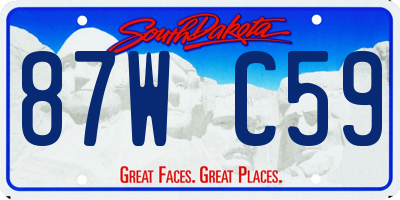 SD license plate 87WC59