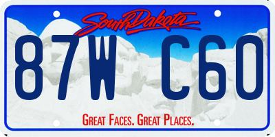 SD license plate 87WC60