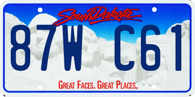 SD license plate 87WC61
