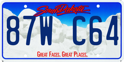SD license plate 87WC64