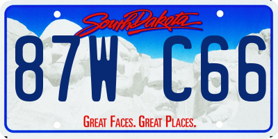 SD license plate 87WC66