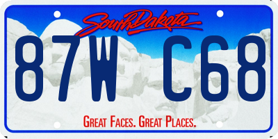 SD license plate 87WC68
