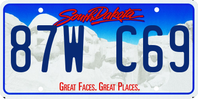 SD license plate 87WC69
