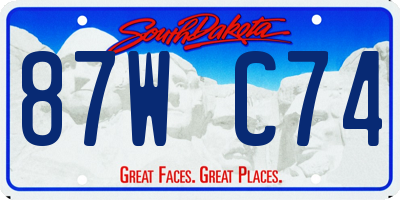SD license plate 87WC74