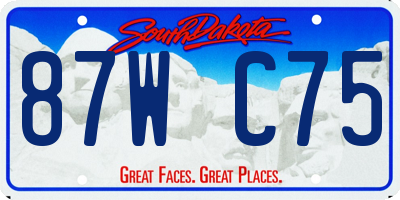 SD license plate 87WC75
