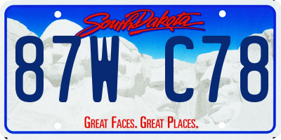 SD license plate 87WC78