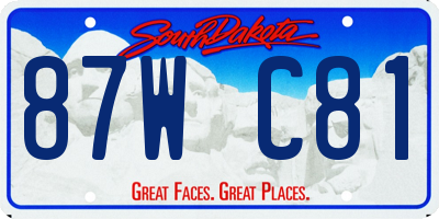 SD license plate 87WC81