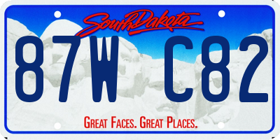 SD license plate 87WC82