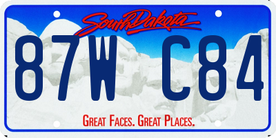 SD license plate 87WC84