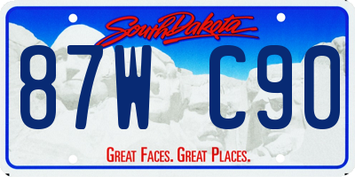 SD license plate 87WC90