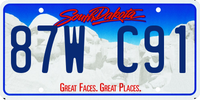 SD license plate 87WC91