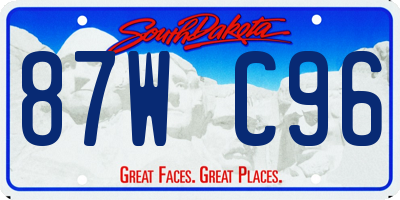 SD license plate 87WC96