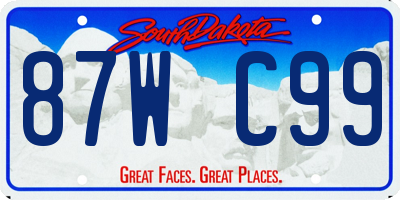 SD license plate 87WC99