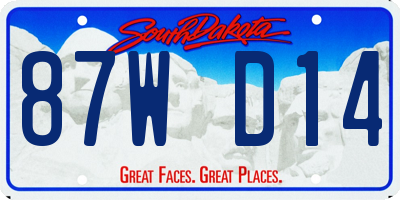 SD license plate 87WD14