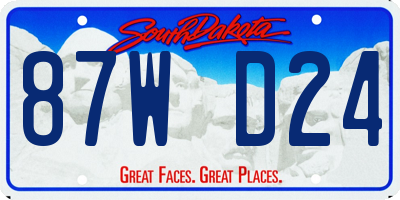 SD license plate 87WD24