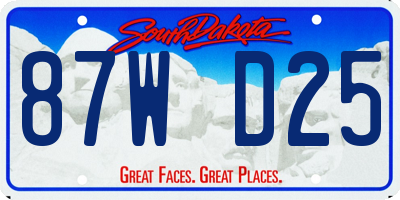 SD license plate 87WD25